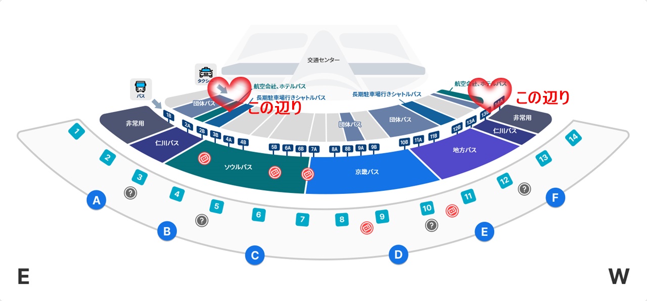 仁川空港第一ターミナルバス乗り場